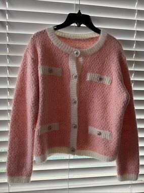 Pink sweater cardigan size small to medium